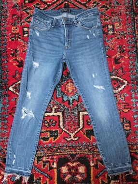 Abercrombie & Fitch Distressed Medium Blue Skinny Jeans